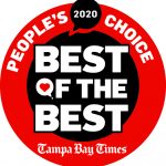 A logo for the People's Choice Award for best massage 2020
